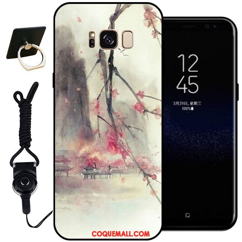 Étui Samsung Galaxy S8+ Classiques Rose Silicone, Coque Samsung Galaxy S8+ Peinture Téléphone Portable