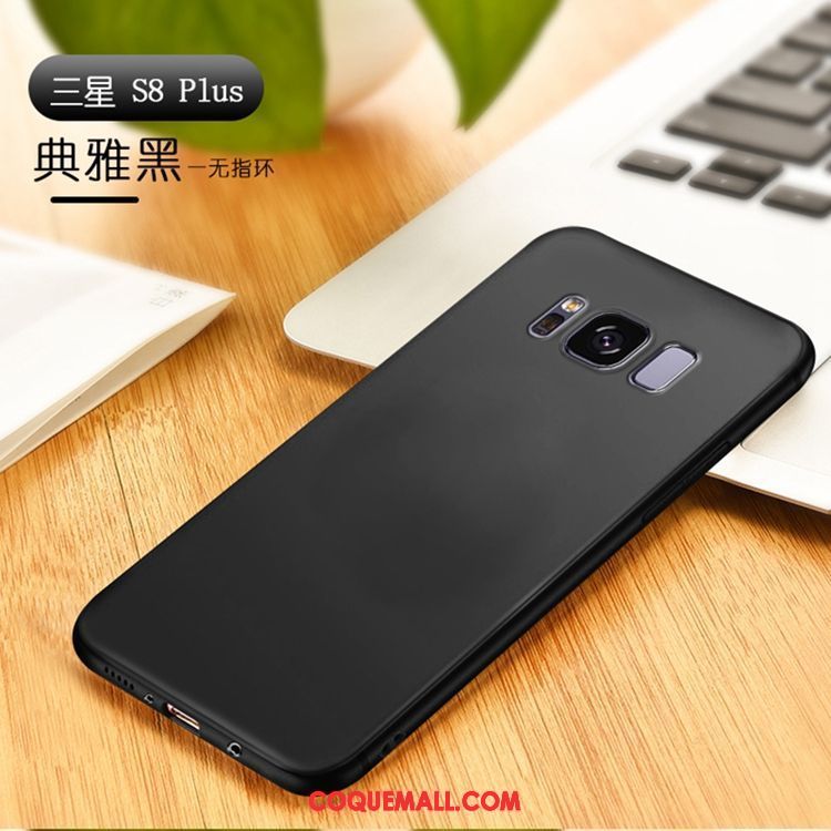 Étui Samsung Galaxy S8+ Fluide Doux Silicone Magnétisme, Coque Samsung Galaxy S8+ Téléphone Portable Noir