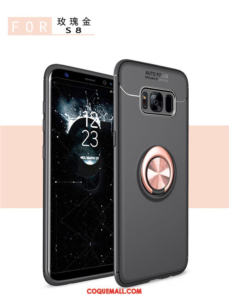 Étui Samsung Galaxy S8 Fluide Doux Étoile Téléphone Portable, Coque Samsung Galaxy S8 Délavé En Daim Noir