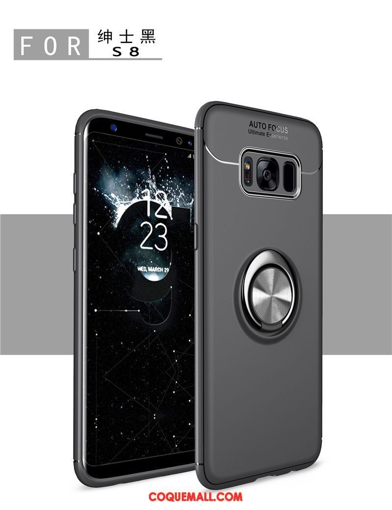 Étui Samsung Galaxy S8 Fluide Doux Étoile Téléphone Portable, Coque Samsung Galaxy S8 Délavé En Daim Noir
