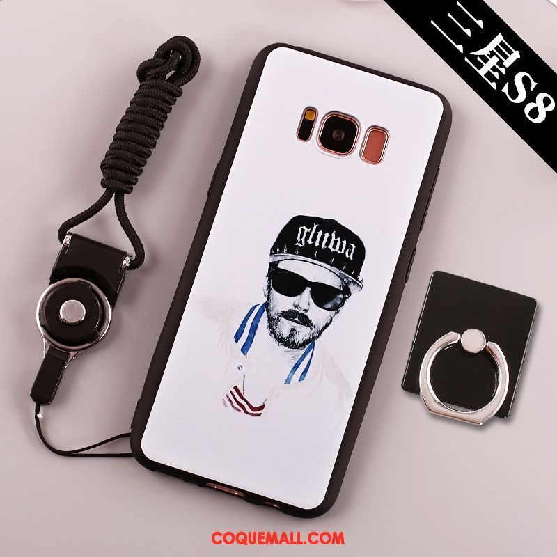 Étui Samsung Galaxy S8+ Grand Téléphone Portable Anneau, Coque Samsung Galaxy S8+ Fluide Doux Noir