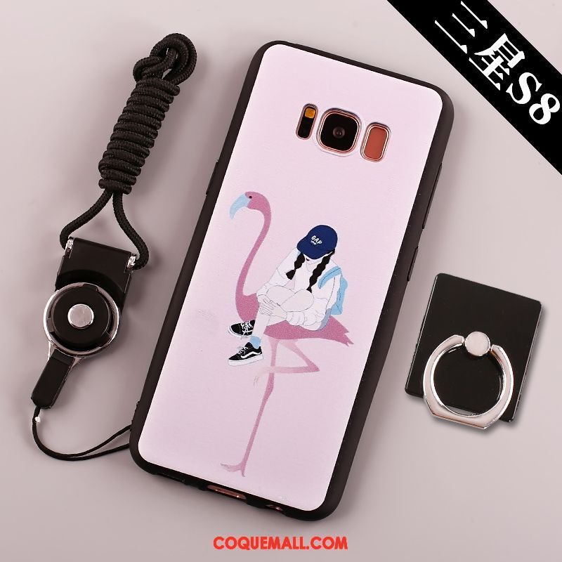 Étui Samsung Galaxy S8+ Grand Téléphone Portable Anneau, Coque Samsung Galaxy S8+ Fluide Doux Noir