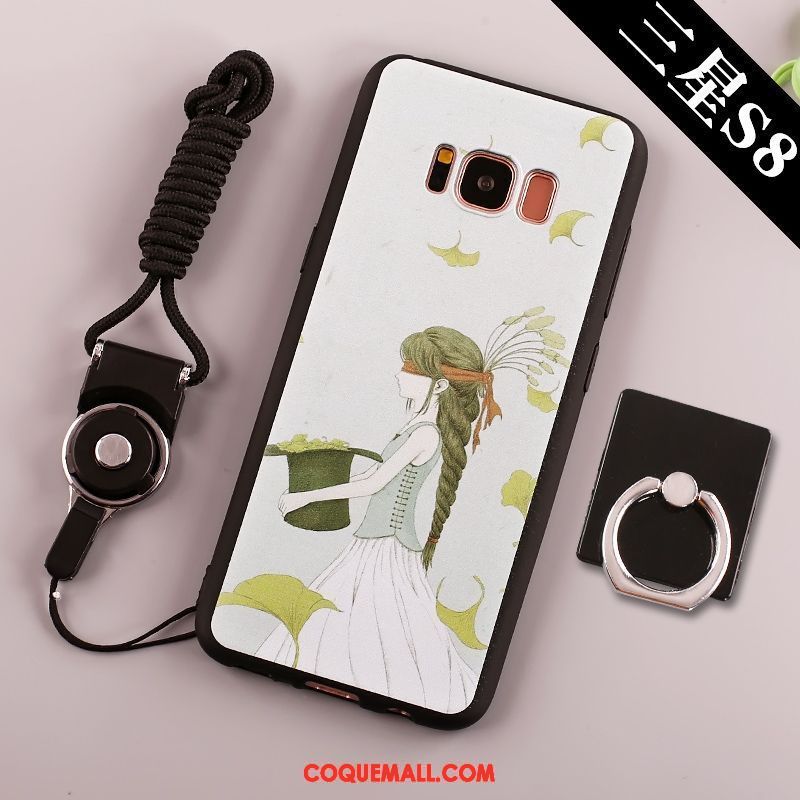 Étui Samsung Galaxy S8+ Grand Téléphone Portable Anneau, Coque Samsung Galaxy S8+ Fluide Doux Noir