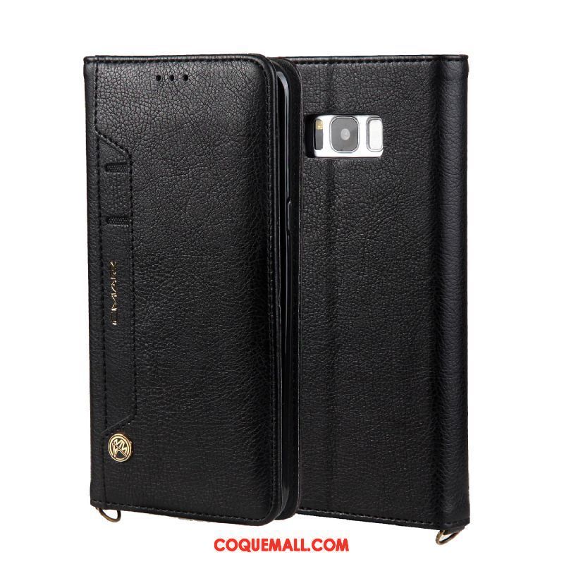 Étui Samsung Galaxy S8 Incassable Cuir Véritable Téléphone Portable, Coque Samsung Galaxy S8 Business Étoile Braun