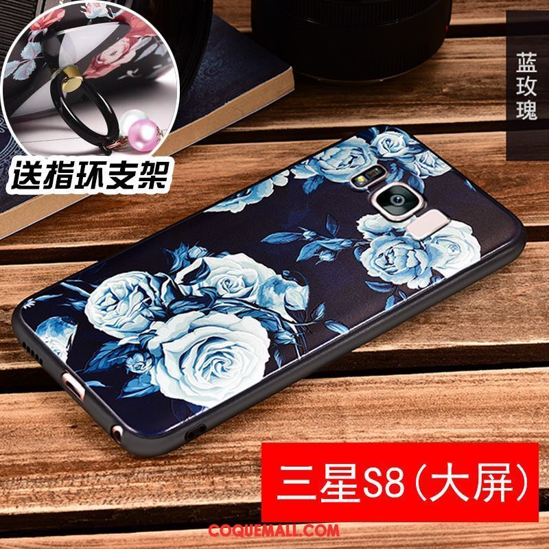 Étui Samsung Galaxy S8+ Protection Gaufrage Petit, Coque Samsung Galaxy S8+ Téléphone Portable Fleur
