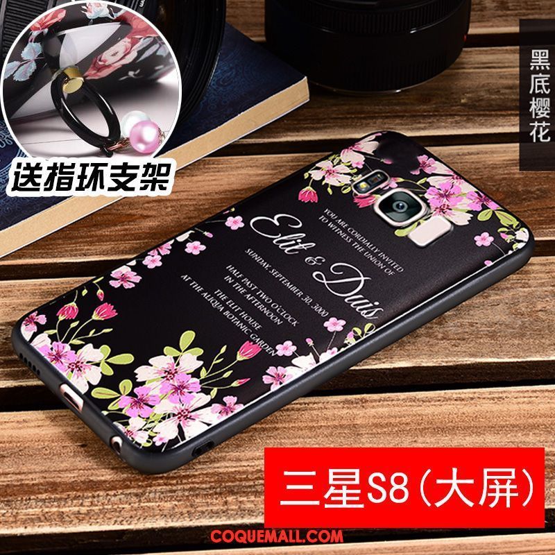 Étui Samsung Galaxy S8+ Protection Gaufrage Petit, Coque Samsung Galaxy S8+ Téléphone Portable Fleur