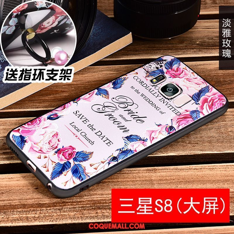 Étui Samsung Galaxy S8+ Protection Gaufrage Petit, Coque Samsung Galaxy S8+ Téléphone Portable Fleur