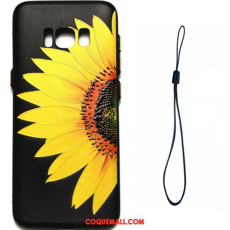 Étui Samsung Galaxy S8 Protection Noir Tournesol, Coque Samsung Galaxy S8 Étoile Peinture