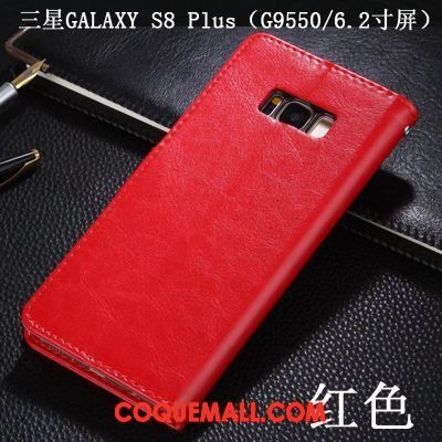 Étui Samsung Galaxy S8+ Protection Rouge Étui En Cuir, Coque Samsung Galaxy S8+ Étoile Téléphone Portable