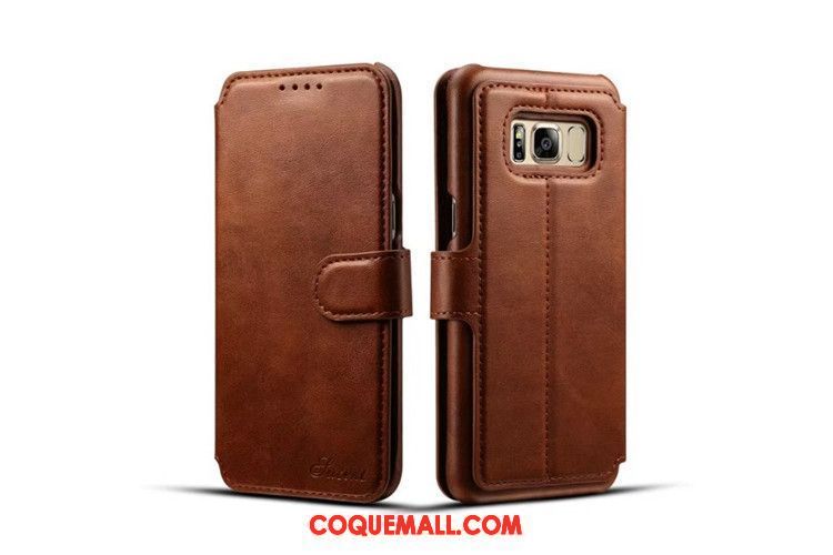 Étui Samsung Galaxy S8+ Protection Étoile Marron, Coque Samsung Galaxy S8+ Téléphone Portable Étui En Cuir