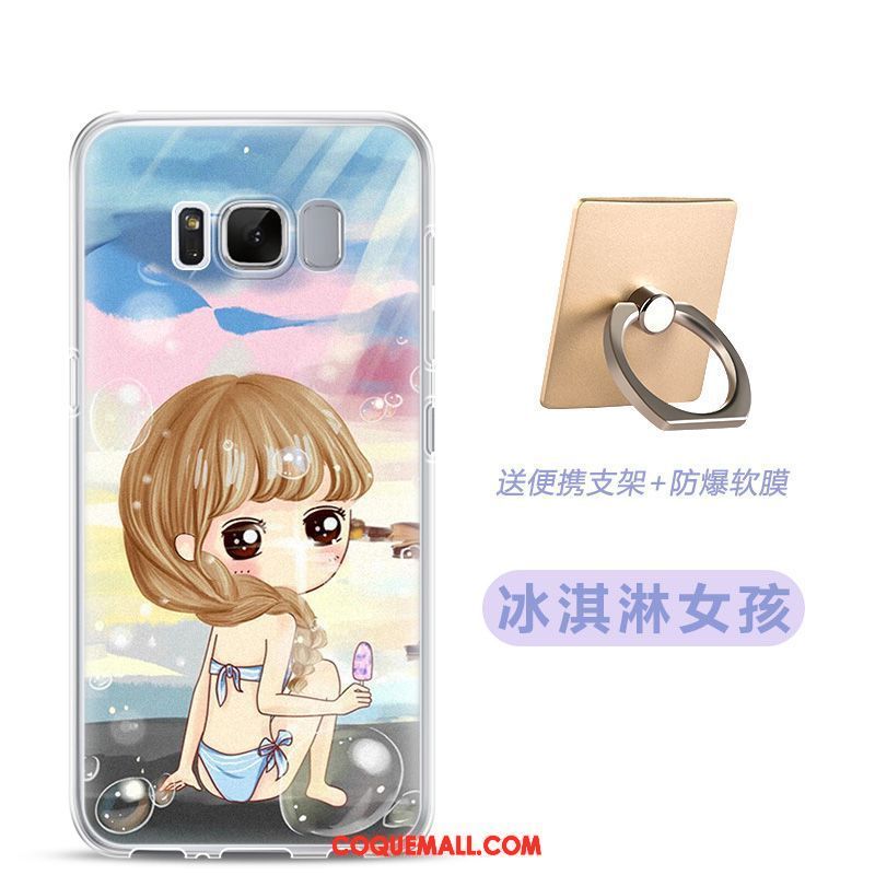 Étui Samsung Galaxy S8 Rose Étoile Protection, Coque Samsung Galaxy S8 Dessin Animé Silicone