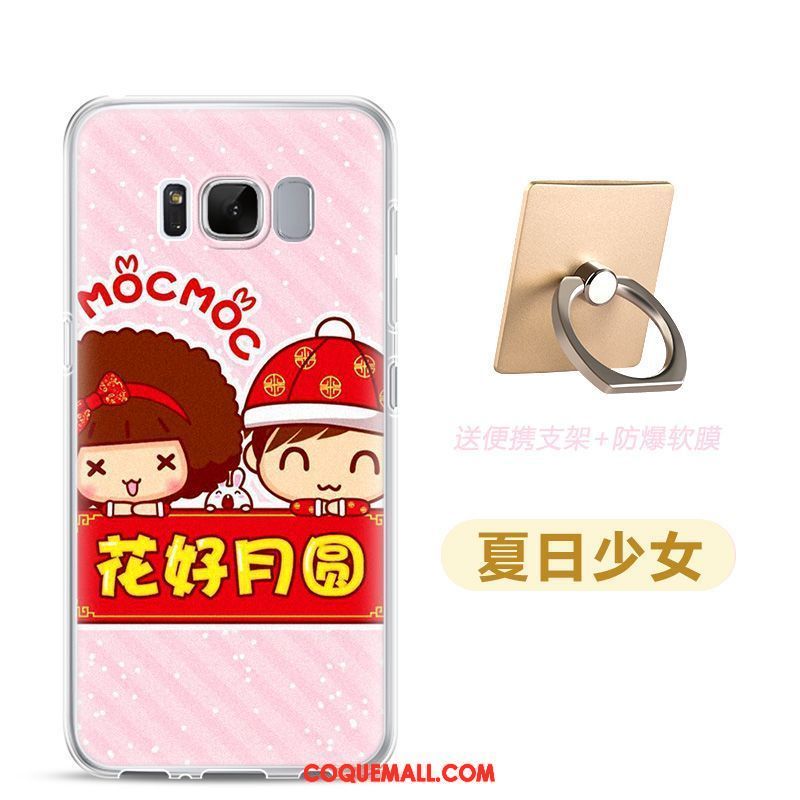 Étui Samsung Galaxy S8 Rose Étoile Protection, Coque Samsung Galaxy S8 Dessin Animé Silicone