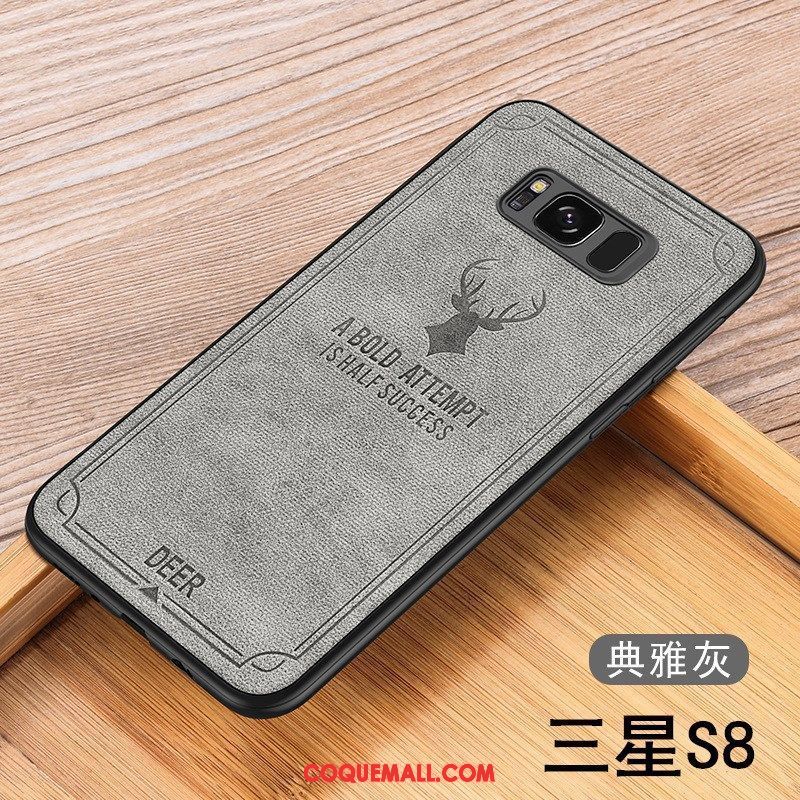 Étui Samsung Galaxy S8 Silicone Modèle Fleurie Incassable, Coque Samsung Galaxy S8 Couvercle Arrière Orange