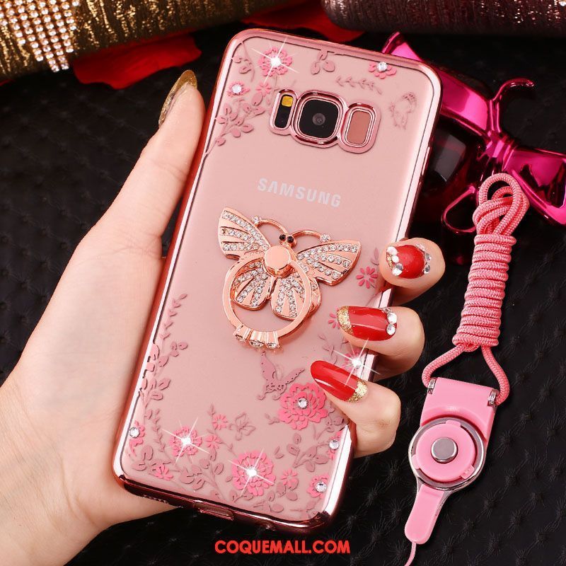 Étui Samsung Galaxy S8+ Silicone Nouveau Rose, Coque Samsung Galaxy S8+ Étoile Ornements Suspendus