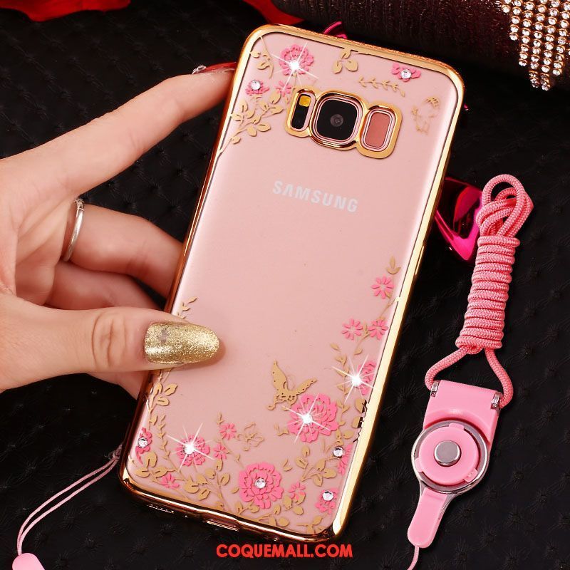 Étui Samsung Galaxy S8+ Silicone Nouveau Rose, Coque Samsung Galaxy S8+ Étoile Ornements Suspendus