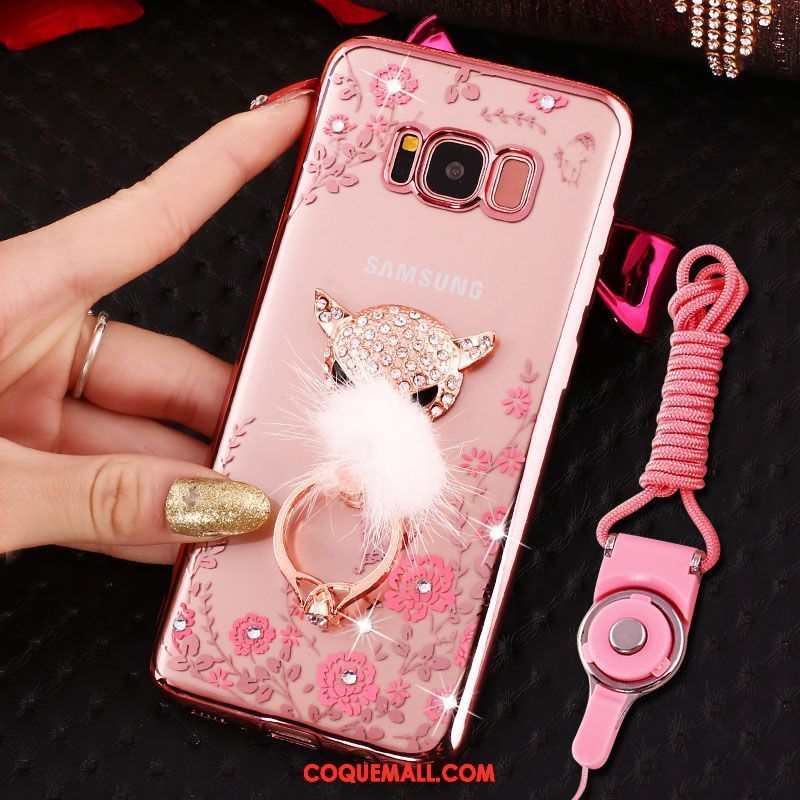 Étui Samsung Galaxy S8+ Silicone Nouveau Rose, Coque Samsung Galaxy S8+ Étoile Ornements Suspendus