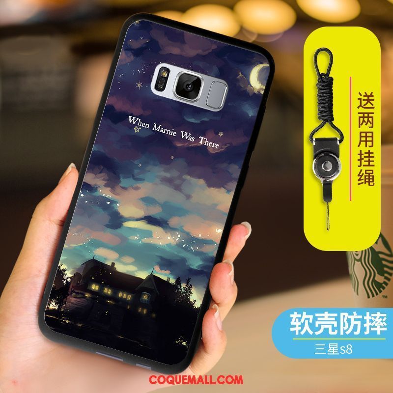 Étui Samsung Galaxy S8 Tendance Protection Noir, Coque Samsung Galaxy S8 Étoile Téléphone Portable