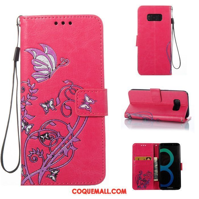 Étui Samsung Galaxy S8 Tout Compris Protection Clamshell, Coque Samsung Galaxy S8 Rose Étoile