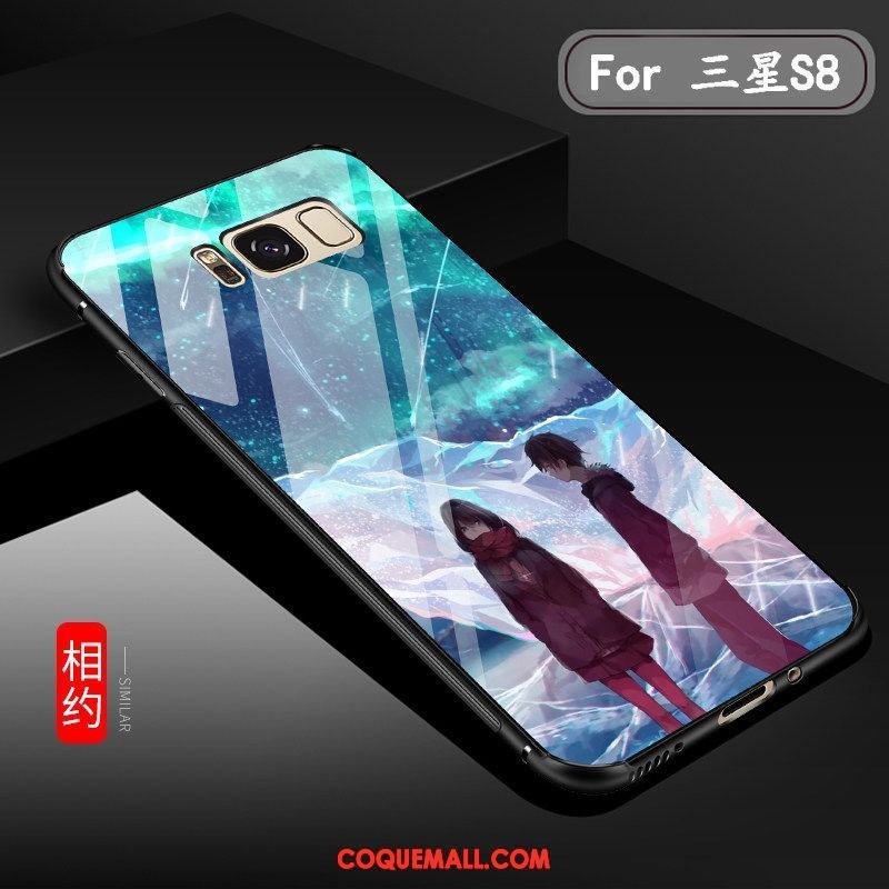 Étui Samsung Galaxy S8 Tout Compris Téléphone Portable Marque De Tendance, Coque Samsung Galaxy S8 Net Rouge Verre