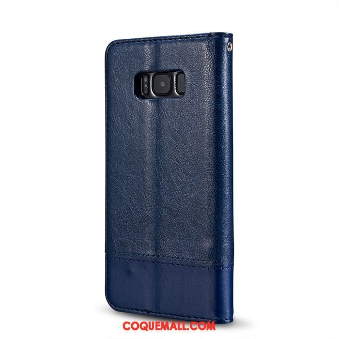 Étui Samsung Galaxy S8 Téléphone Portable Bleu Étui En Cuir, Coque Samsung Galaxy S8 Ornements Suspendus Tout Compris