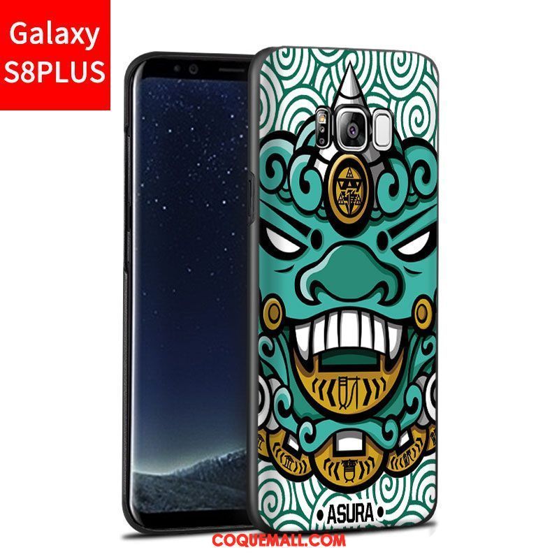 Étui Samsung Galaxy S8+ Téléphone Portable Délavé En Daim Bleu, Coque Samsung Galaxy S8+ Gaufrage Étoile