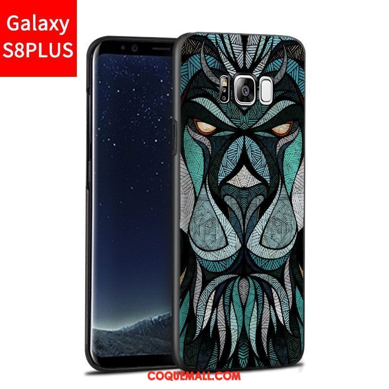 Étui Samsung Galaxy S8+ Téléphone Portable Délavé En Daim Bleu, Coque Samsung Galaxy S8+ Gaufrage Étoile