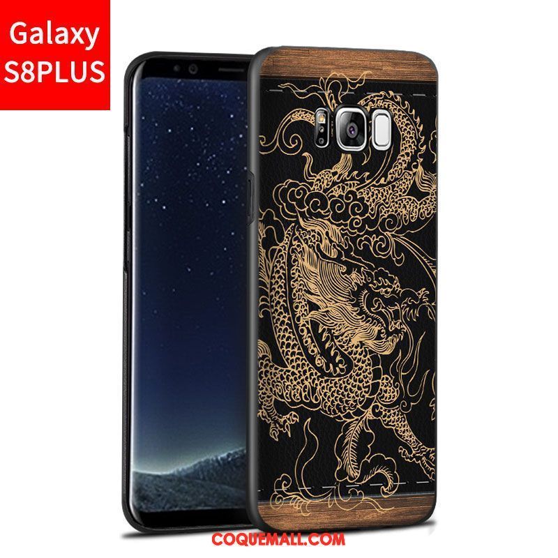 Étui Samsung Galaxy S8+ Téléphone Portable Délavé En Daim Bleu, Coque Samsung Galaxy S8+ Gaufrage Étoile