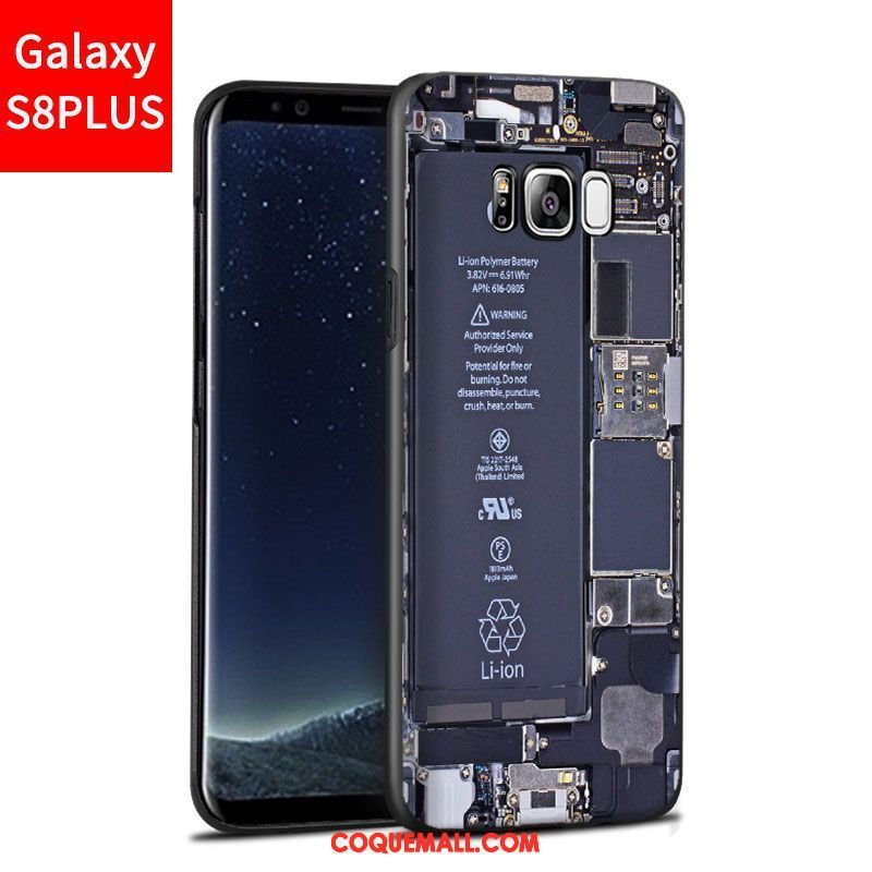 Étui Samsung Galaxy S8+ Téléphone Portable Délavé En Daim Bleu, Coque Samsung Galaxy S8+ Gaufrage Étoile