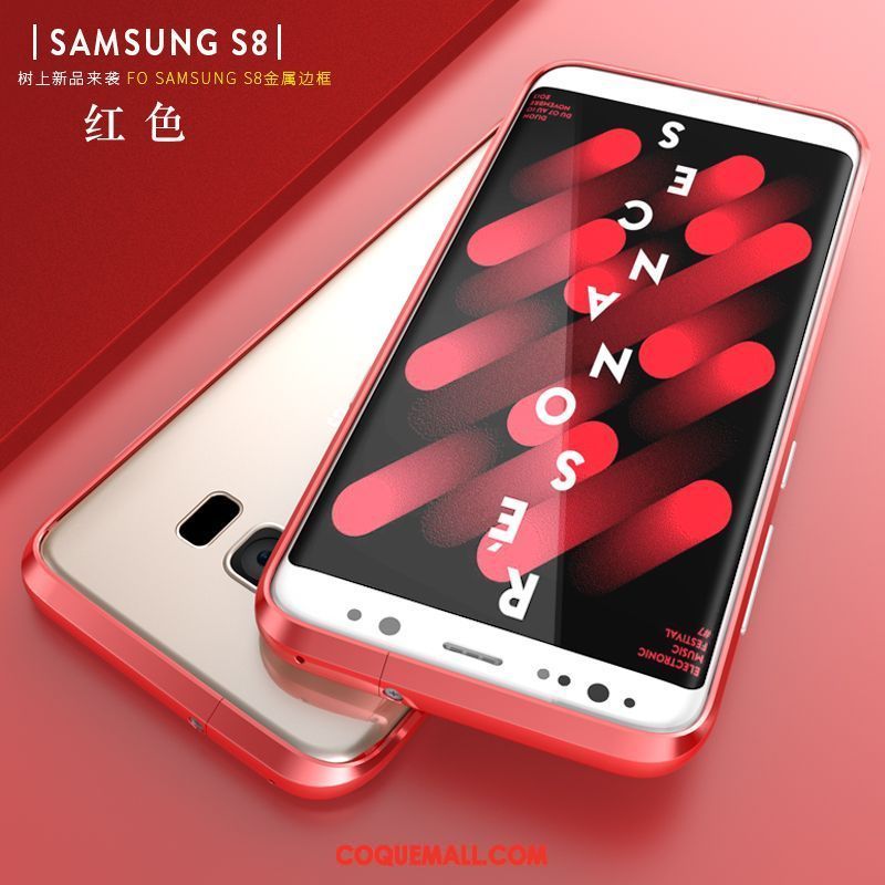 Étui Samsung Galaxy S8 Téléphone Portable Métal Or Rose, Coque Samsung Galaxy S8 Border Protection
