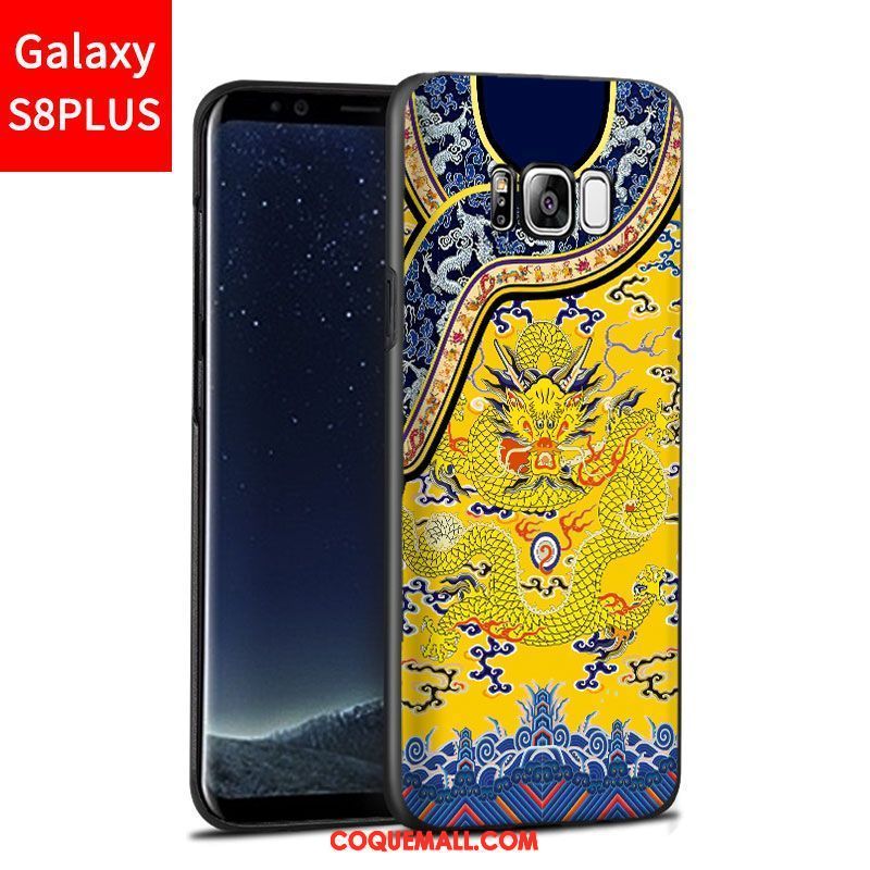 Étui Samsung Galaxy S8+ Téléphone Portable Personnalité Jaune, Coque Samsung Galaxy S8+ Incassable Délavé En Daim