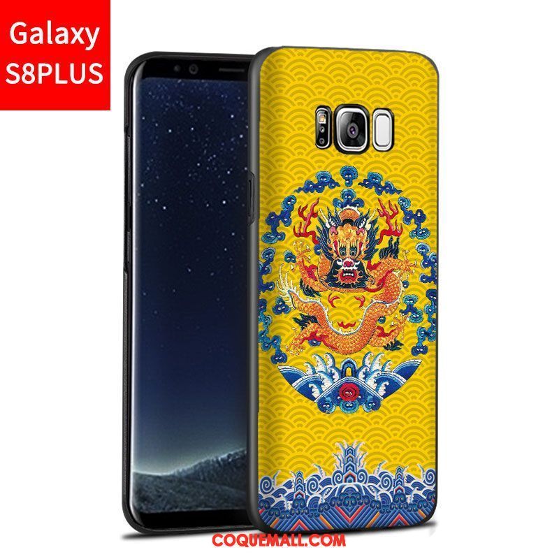 Étui Samsung Galaxy S8+ Téléphone Portable Personnalité Jaune, Coque Samsung Galaxy S8+ Incassable Délavé En Daim