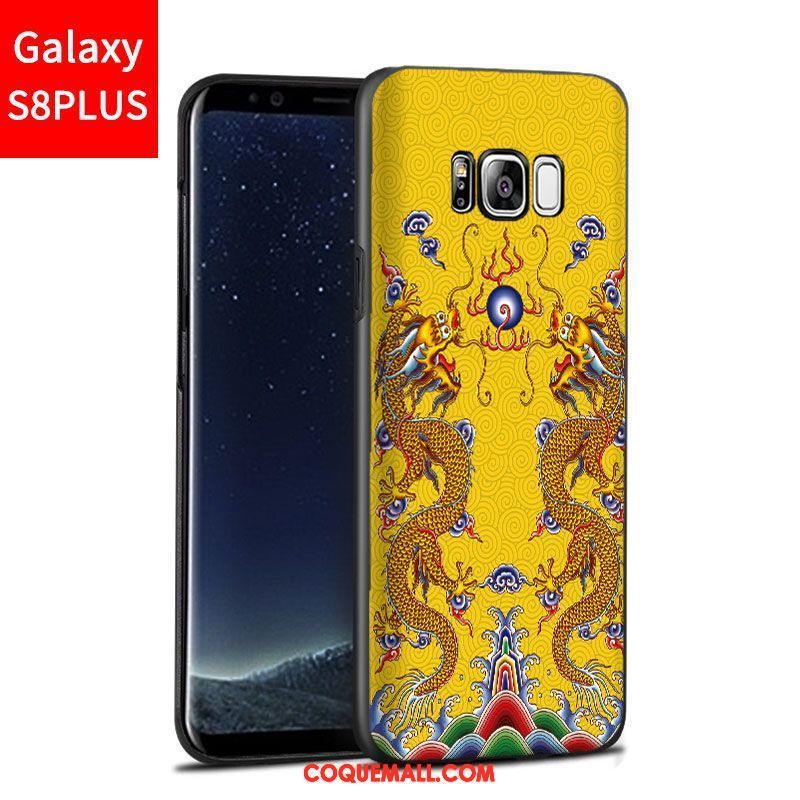 Étui Samsung Galaxy S8+ Téléphone Portable Personnalité Jaune, Coque Samsung Galaxy S8+ Incassable Délavé En Daim