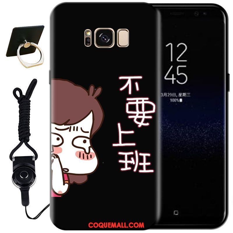 Étui Samsung Galaxy S8+ Téléphone Portable Protection Silicone, Coque Samsung Galaxy S8+ Fluide Doux Noir