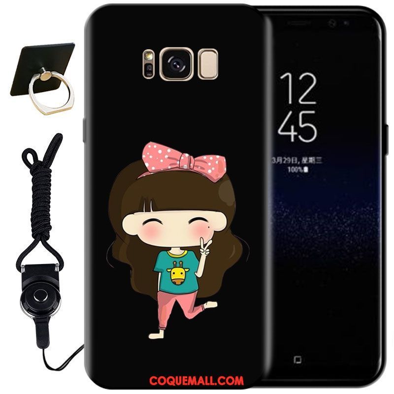 Étui Samsung Galaxy S8+ Téléphone Portable Protection Silicone, Coque Samsung Galaxy S8+ Fluide Doux Noir