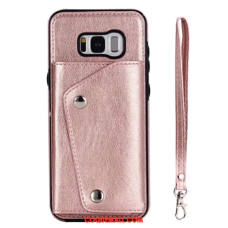 Étui Samsung Galaxy S8+ Téléphone Portable Étui En Cuir Noir, Coque Samsung Galaxy S8+ Ornements Suspendus Étoile