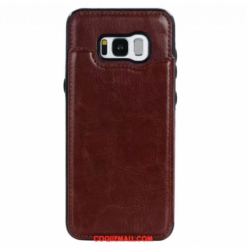 Étui Samsung Galaxy S8+ Étoile Carte Téléphone Portable, Coque Samsung Galaxy S8+ Étui En Cuir Créatif Braun