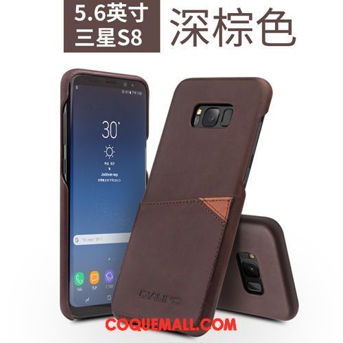 Étui Samsung Galaxy S8 Étui En Cuir Pu Téléphone Portable, Coque Samsung Galaxy S8 Étoile Protection Braun