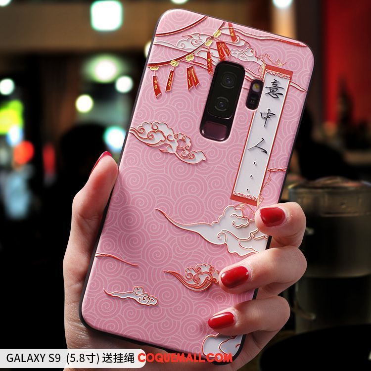 Étui Samsung Galaxy S9+ Amoureux Téléphone Portable Noir, Coque Samsung Galaxy S9+ Créatif Personnalité