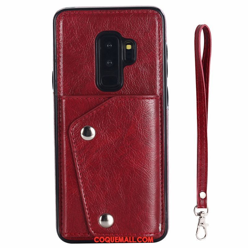 Étui Samsung Galaxy S9+ Carte Téléphone Portable Sac Carte, Coque Samsung Galaxy S9+ Étoile Portefeuille Braun