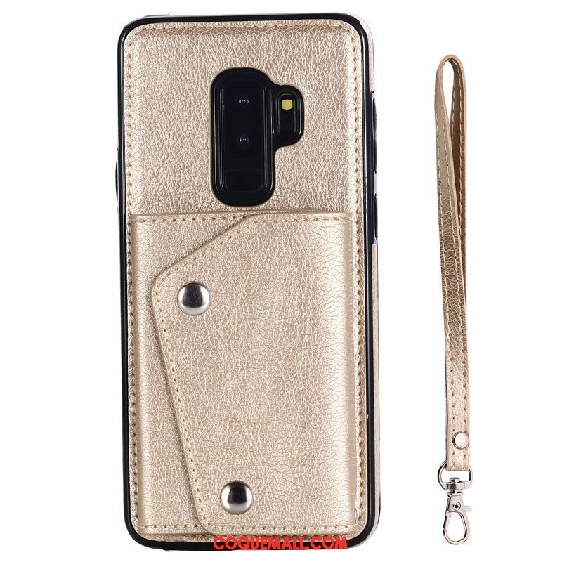 Étui Samsung Galaxy S9+ Carte Téléphone Portable Sac Carte, Coque Samsung Galaxy S9+ Étoile Portefeuille Braun