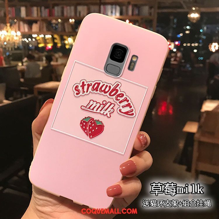 Étui Samsung Galaxy S9 Dessin Animé Silicone Téléphone Portable, Coque Samsung Galaxy S9 Étoile Rose