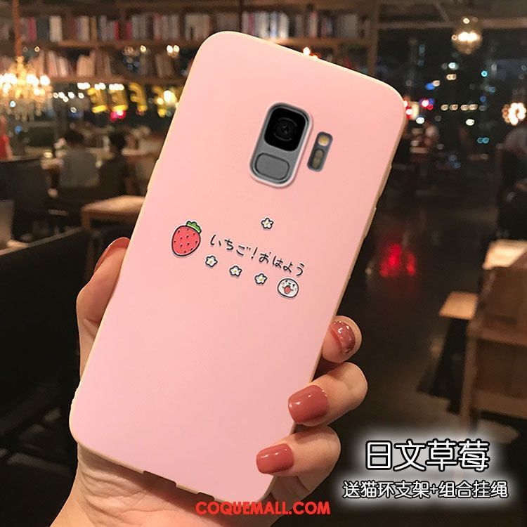 Étui Samsung Galaxy S9 Dessin Animé Silicone Téléphone Portable, Coque Samsung Galaxy S9 Étoile Rose