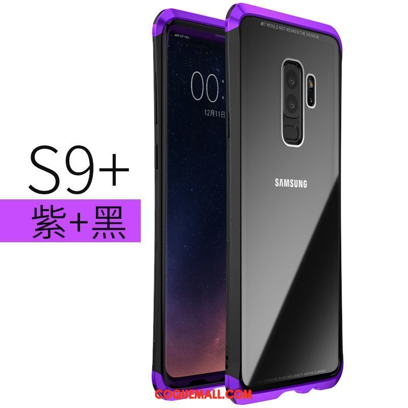 Étui Samsung Galaxy S9+ Difficile Téléphone Portable Bleu, Coque Samsung Galaxy S9+ Incassable Métal