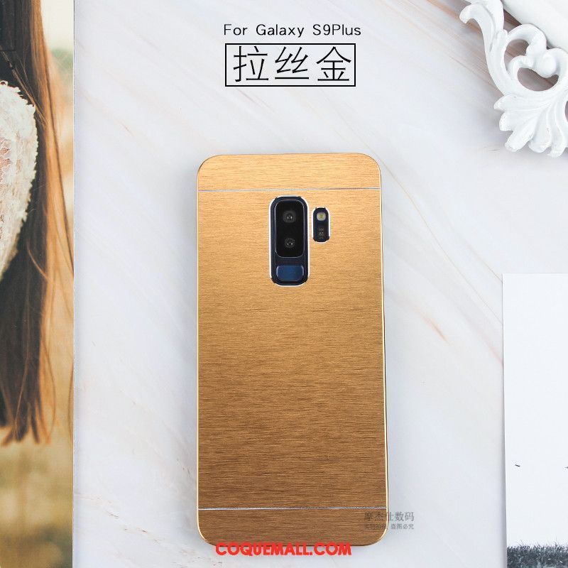 Étui Samsung Galaxy S9+ Délavé En Daim Étoile Soie, Coque Samsung Galaxy S9+ Protection Métal