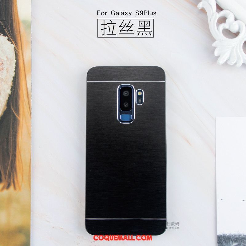 Étui Samsung Galaxy S9+ Délavé En Daim Étoile Soie, Coque Samsung Galaxy S9+ Protection Métal