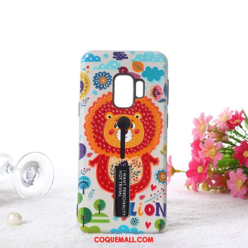 Étui Samsung Galaxy S9 Fluide Doux Téléphone Portable Anneau, Coque Samsung Galaxy S9 Tout Compris Dessin Animé