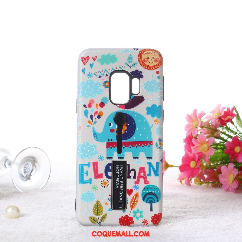 Étui Samsung Galaxy S9 Fluide Doux Téléphone Portable Anneau, Coque Samsung Galaxy S9 Tout Compris Dessin Animé