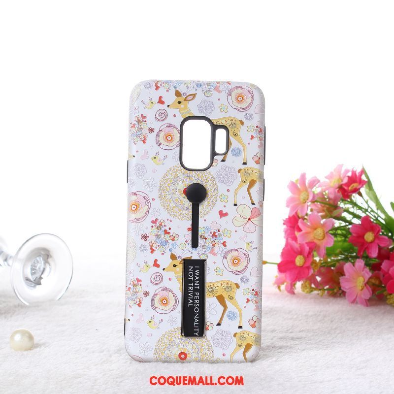 Étui Samsung Galaxy S9 Fluide Doux Téléphone Portable Anneau, Coque Samsung Galaxy S9 Tout Compris Dessin Animé