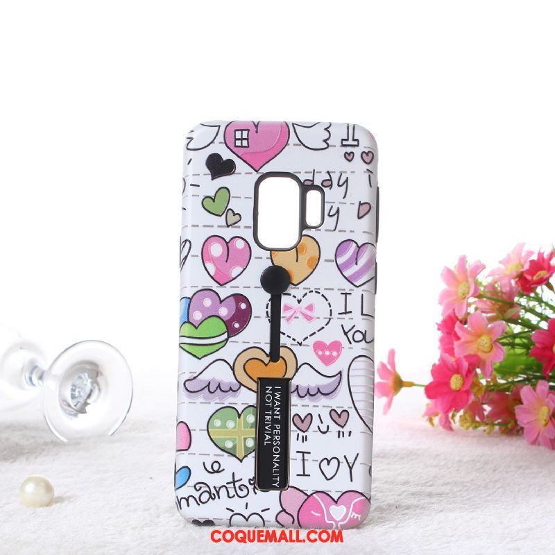 Étui Samsung Galaxy S9 Fluide Doux Téléphone Portable Anneau, Coque Samsung Galaxy S9 Tout Compris Dessin Animé