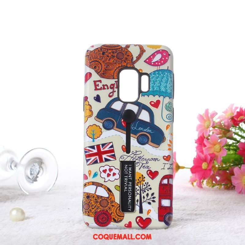 Étui Samsung Galaxy S9 Fluide Doux Téléphone Portable Anneau, Coque Samsung Galaxy S9 Tout Compris Dessin Animé